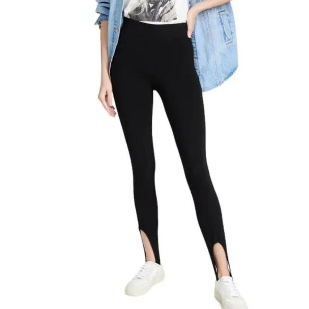 NWT Good American Stirrup High Rise Essential Legging Pants Black Women's Size 1
